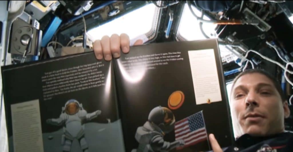 Astronaut Mike Hopkins reads "Max Goes to the Moon" from the International Space Station