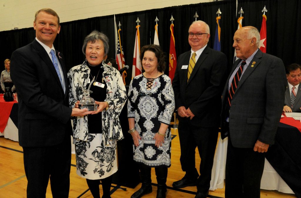 KC Bertling, honoree YMCA Veterans Breakfast 110819 23